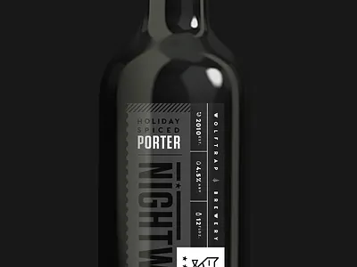 Nightwolf Beer Label beer brand christmas dark holiday label night packaging porter stamp tungsten wolf