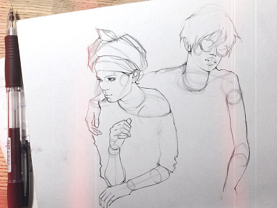 Smokers cg digital graphics female portrait