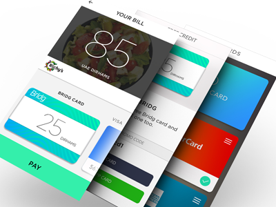 Bridg App cards mobile payment wallet