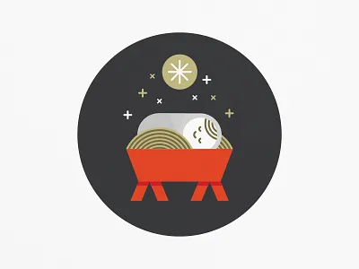 Baby J christmas illustration jesus manger