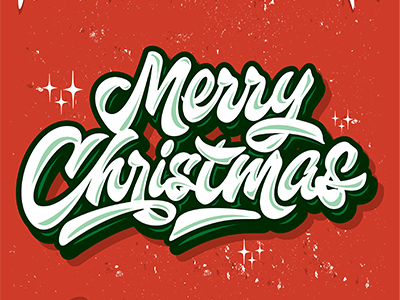Merry Cristmas art hand lettering logo print sketch type