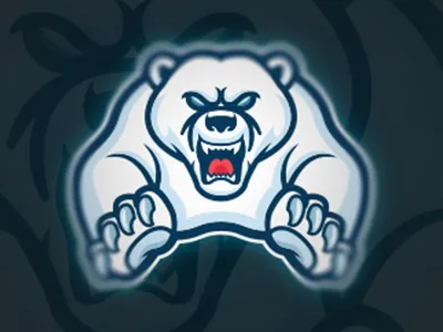 Polar Bear Mascot Logo arctic bear clan cold esports gaming mascot north pole paws polar polar bear team