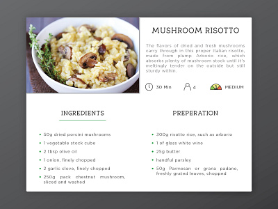 100 Days of UI - Day 009 (Recipe Card) card food interface minimal recipe simple ui