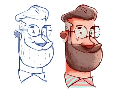 Hipster artwork beard character design digital art hipster illustration still frame