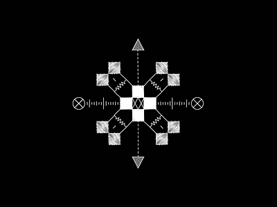 Crux abstract black doodle moleskin scribble white