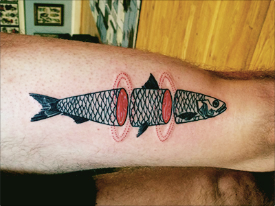 Screenshot bw fish line red tattoo