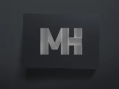 MH initials black design lines logo monogram silver simple