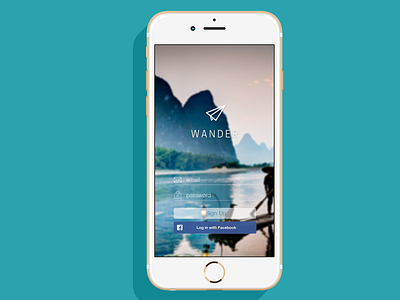 Wander lock screen login travel travel app