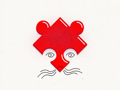 Puzzle mouse animal ears idea illustration lines mouse nose puzzle vision