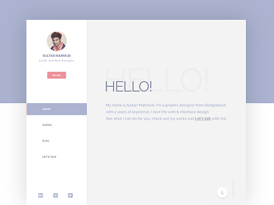 Personal Portfolio Website about design hello portfolio ui ux website