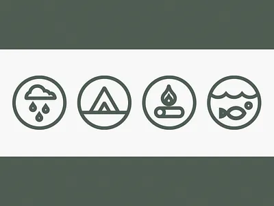 Great Outdoors / Little Icons camping fishing icon icons illustration minimal nature vintage weather
