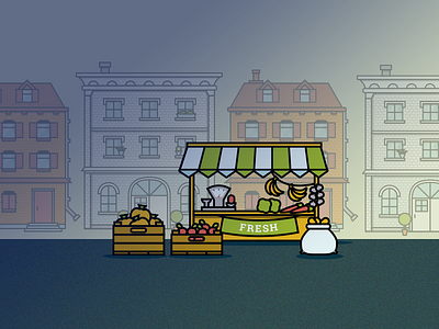 City Icons - market building city ecommerce flat house icon illustrations market shop supermarket