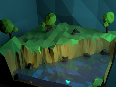 Random scene 3d low poly