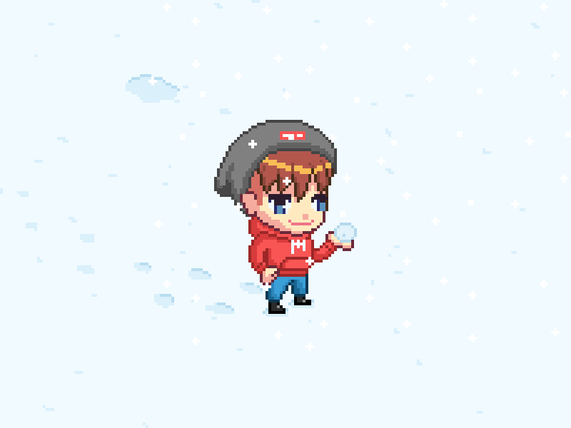 Snow Day gif pixel pixel animation pixel art pixelart snow snowball