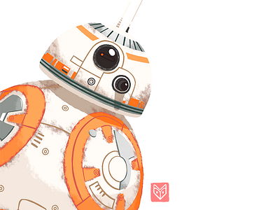 Hello! bb8 character cute digital art drawing droid force friend illustration robot sphere star wars