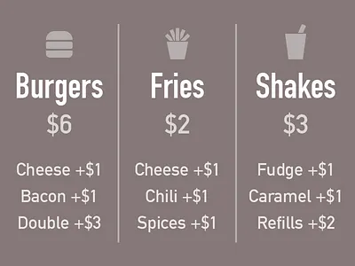 DailyUI #043 Food/Drink Menu 043 dailyui drink food menu