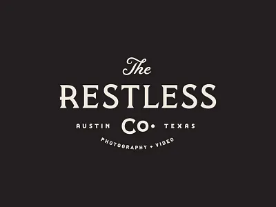 The Restless Co. austin branding lockup logo photography script texas typography