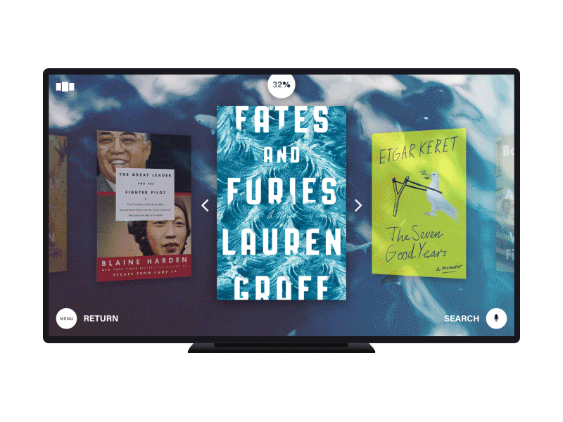 TV App - DailyUI#025 025 app book challenge dailyui gif shelf tv ui ux