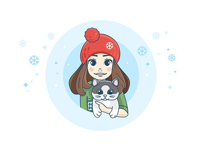 Cozy Holidays! cat christmas design girl icon illustration material sketch sketch app ui vector xmas