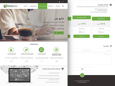Incu better Home Page ui ux web design