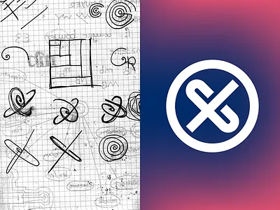 Croux - Process branding c logo process sketch