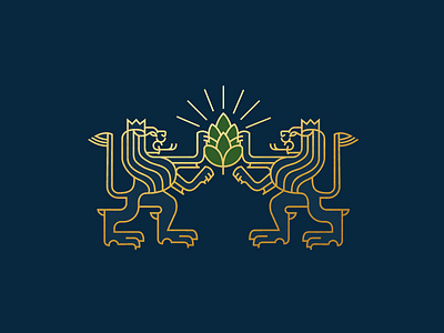 Love and Hoppiness crest hop illustration lion