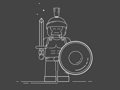 Warrior illustration lego line art warrior