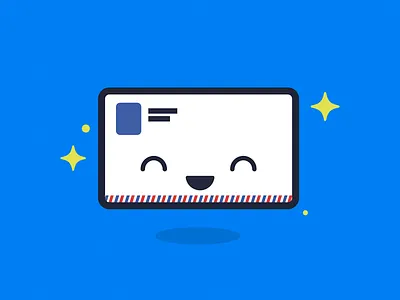 Email Illustration blue character email funny mail