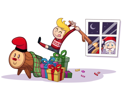 2 Dribbble invites cagatio christmas claus dribbble invitation invite invites log poop pooping present santa