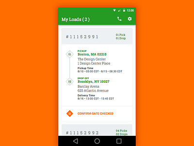 Load List android card list materialdesign progress slabserif travel trucking