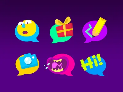 Playkids Talk icons - Appstore feature banner app appstore bubbles featured icons ios kids messenger playkids sketch speech talk