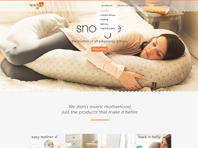 Leachco Home design landing page maternity web