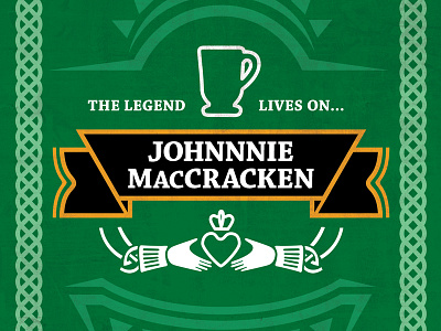 Johnnie MacCracken Craft Coffee Label celtic claddagh craft coffee irish label pub ribbon