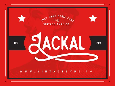 Jackal Display Font badge clean ink inked logo retro rough sans serif swashes tail vintage