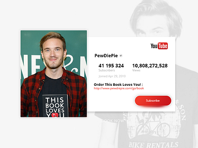 Day 058 - Youtube / Pewdiepie app challenge daily design gradient mobile pewdiepie red ui ux web youtube