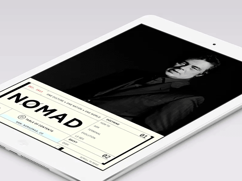 Nomad Magazine - Issue 01 animation cover design fashion flat design ipad logo magazine