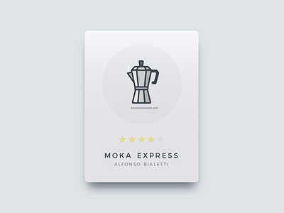 Coffee Makers app card coffee coffee makers coffee ratings shadow stars ui