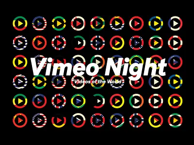 Vimeo Night #3 colourful content flag flyer marketing minimal pattern play poster typography video vimeo