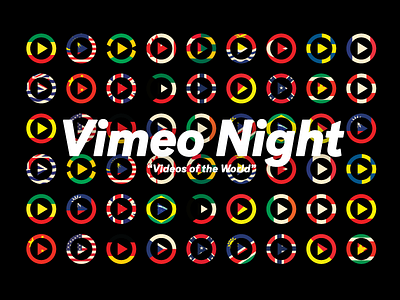 Vimeo Night #3 colourful content flag flyer marketing minimal pattern play poster typography video vimeo