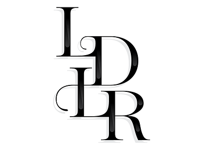 LDLR black initials lettering letters monogram type typography