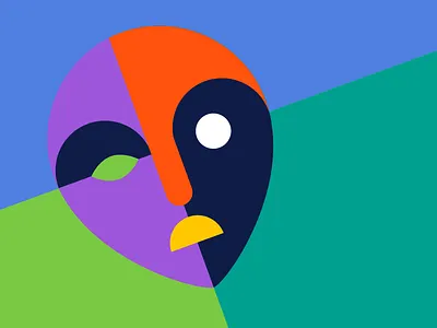 Face in progress colorful face mask vector