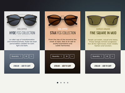 Sunglasses Shopping Cards daily ecommerce ios product shop ui