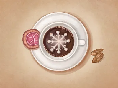 Christmas Coffee art christmas digital painting drawing hand drawn handmade icon illustration new year painting photoshop winter