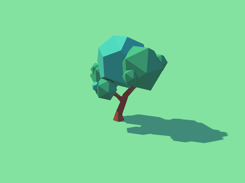 Shaking tree loop animation blow c4d cinema 4d flat gif gust loop low poly shake wind