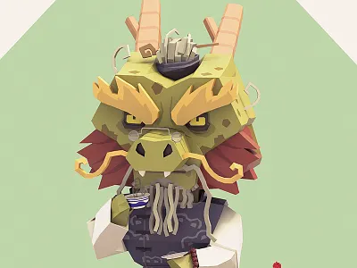 Zodiac part 1 Dragon 3d lowpoly zodiac