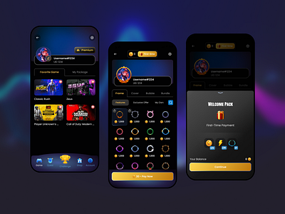 Gaming Shop - Mobile Design Concept app design avatar frame daily ui frame game gaming gift mobile design product design profile store u ui ui ux