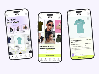 Fashion Mobile App UI appdesign dribbble ecommerce fashionapp marketplace minimaldesign mobileapp secondhandfashion shoppingapp uiuxdesign