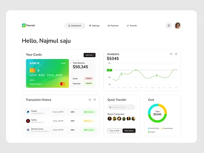 Payrole: Finance Dashboard Design dashboarddesign figmadesign financeui financialdashboard minimaldesign productdesign ui user interface web