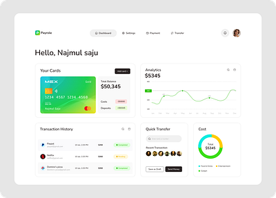 Payrole: Finance Dashboard Design dashboarddesign figmadesign financeui financialdashboard minimaldesign productdesign ui user interface web