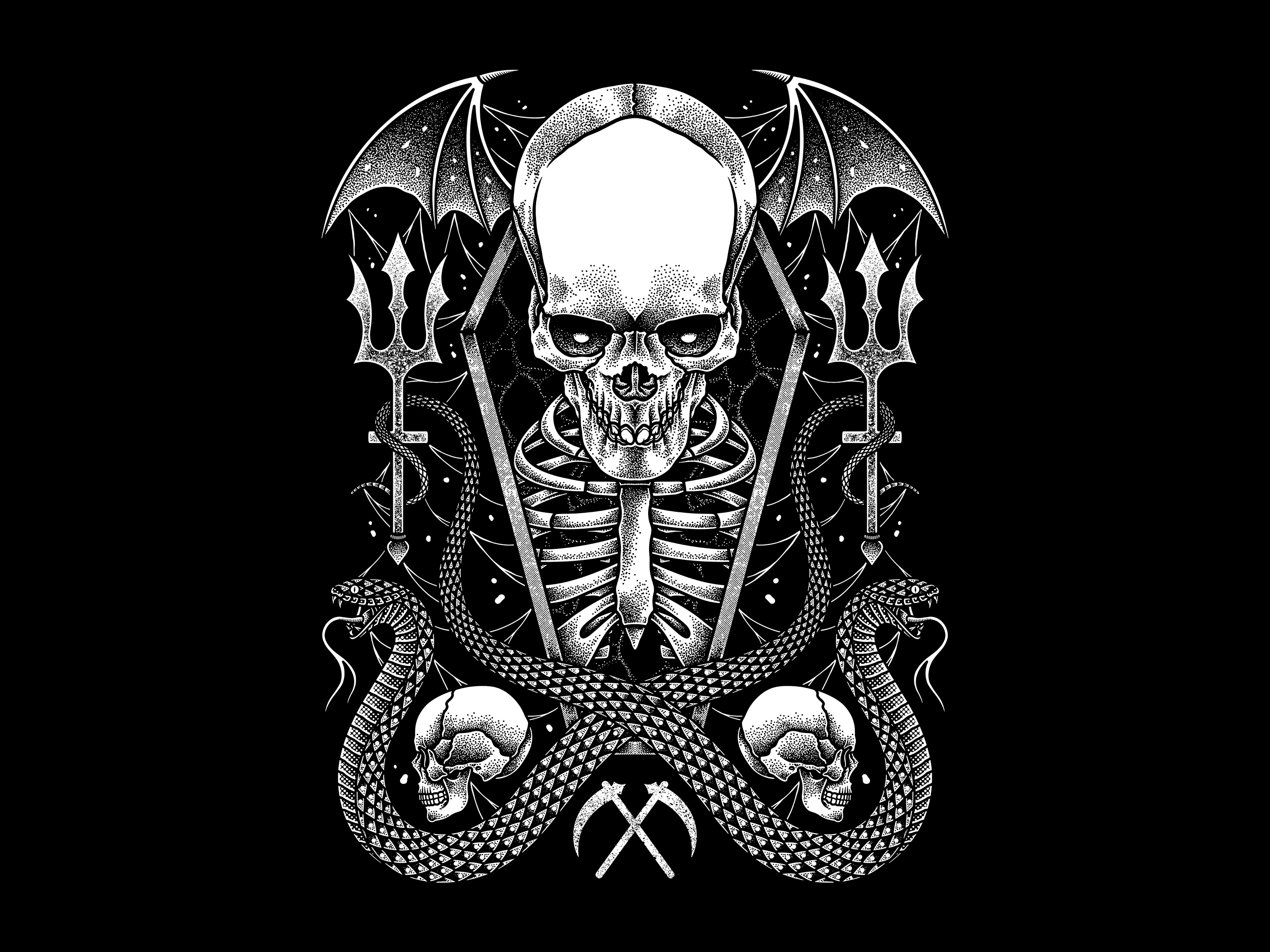 Graveyard apparel art artwork clothing darkart digitalart dotwork drawing illustration pointillism skull stippling teesdesign